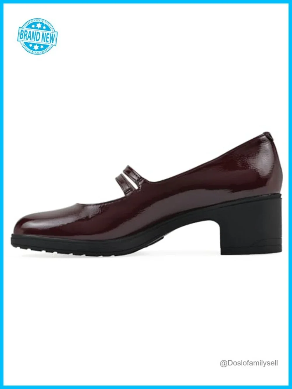 Mary Jane Pump Low Block Heel Double Strap Cushioned Dress Shoe